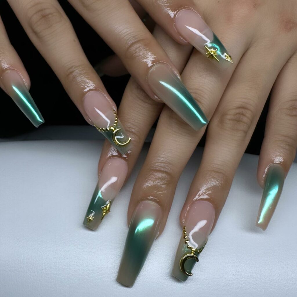 French-Tipped Mermaid Nails