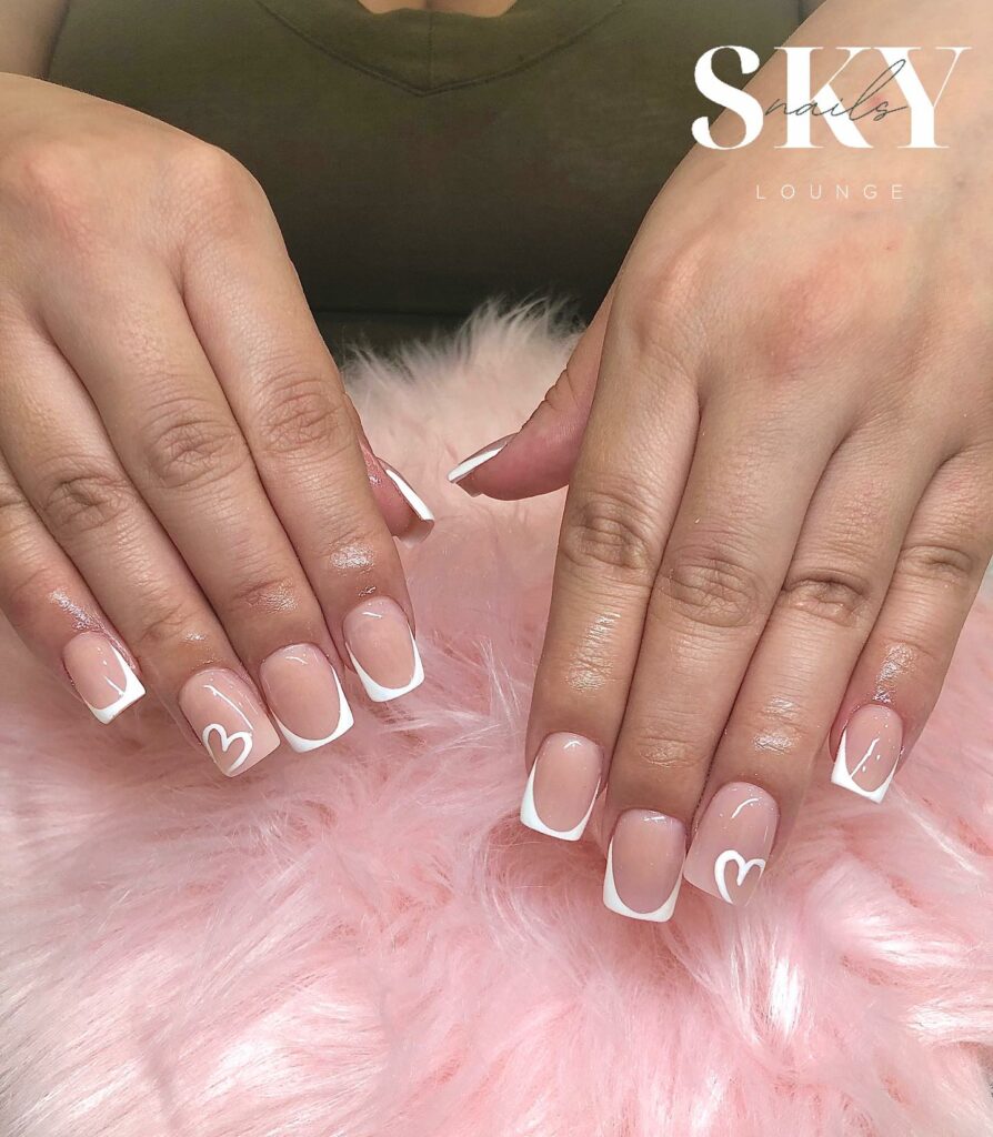 French Nude Pink Square Nails