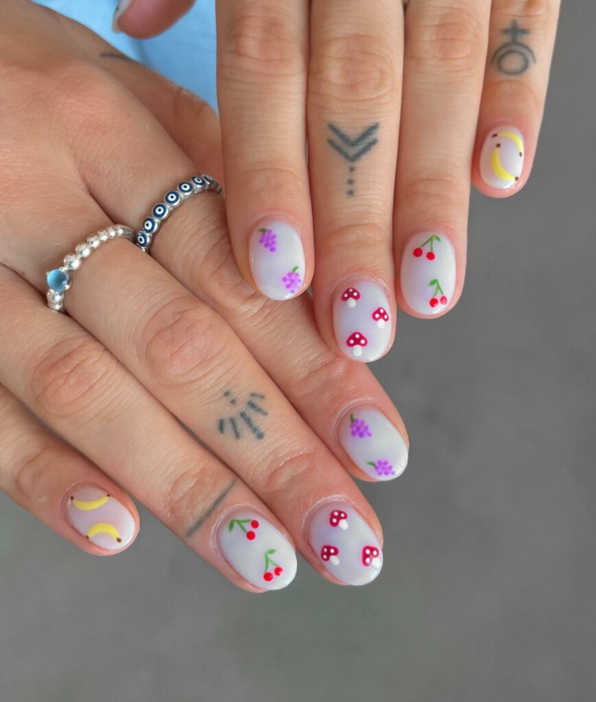 Fruits Inspired Round Nails