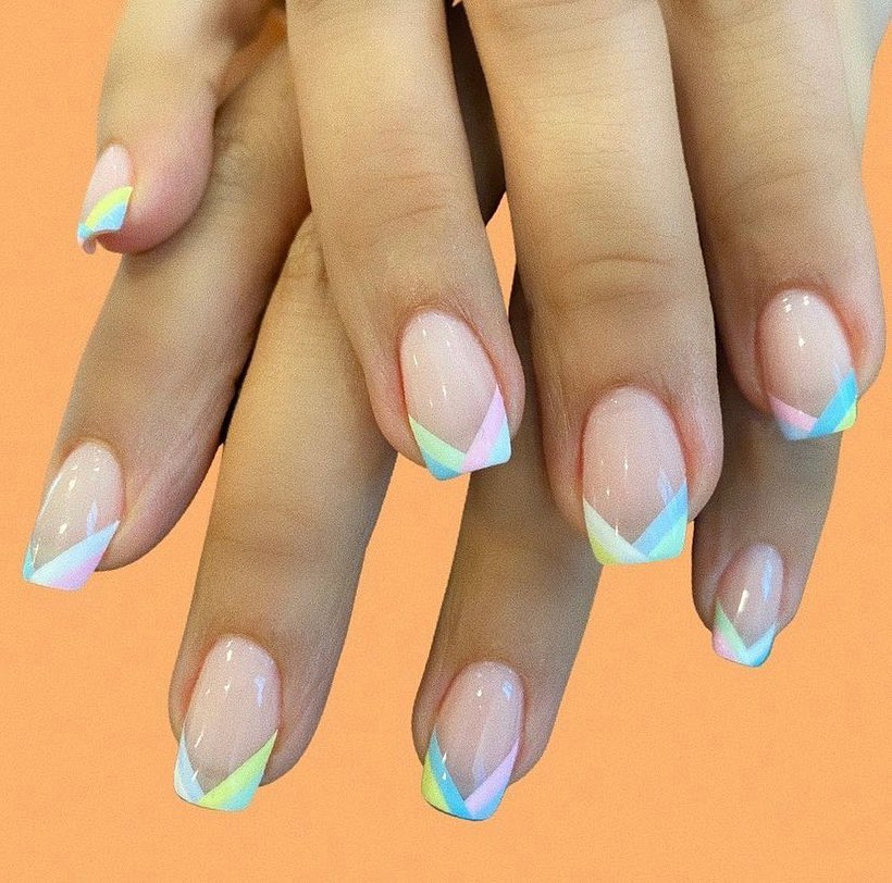Shape Up with Geometric Square French Nails