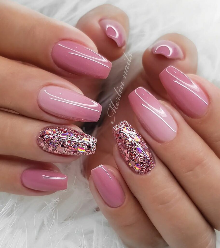 Glitter Nude Pink Nails Unleashed