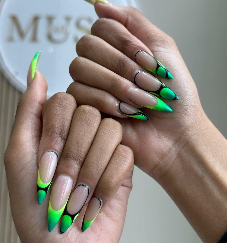 Neon Green and Blue Press on Nails|NailzFirst – Nailz First