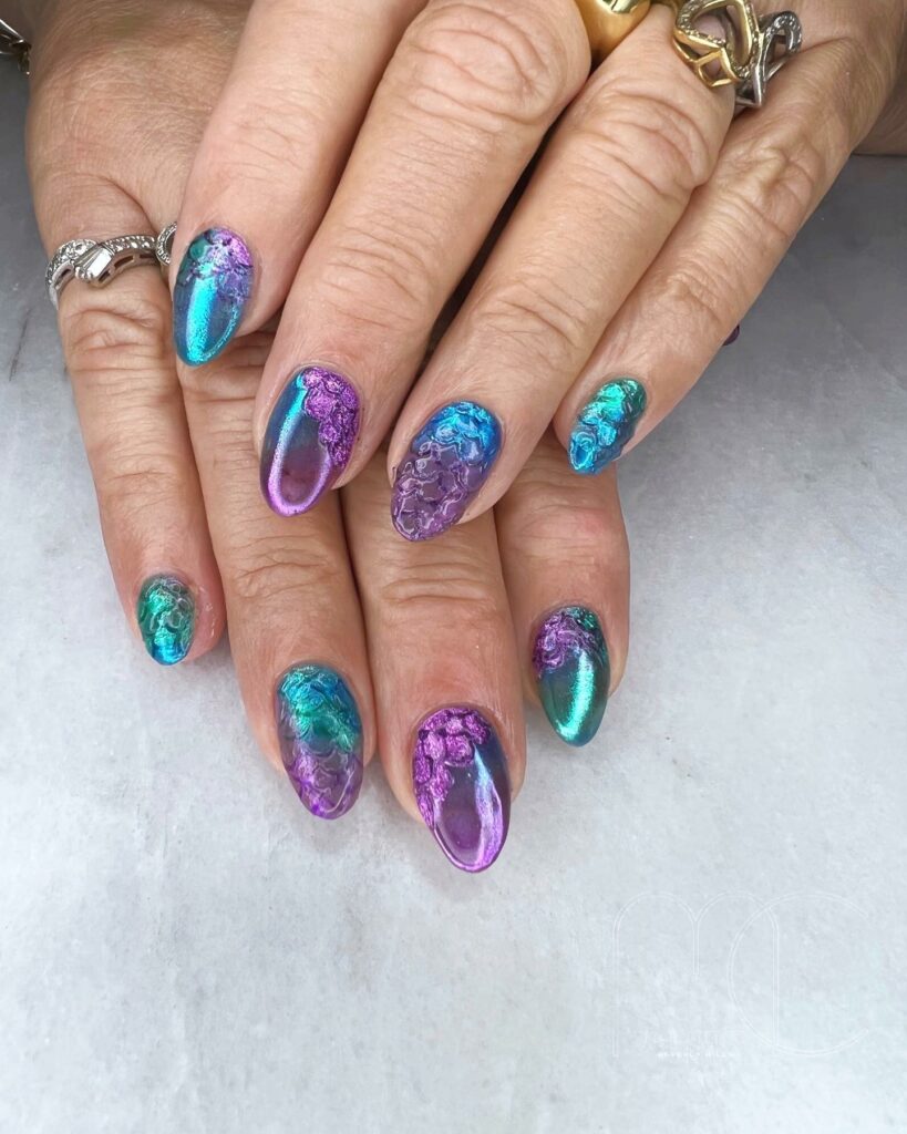Holographic Mermaid Nails