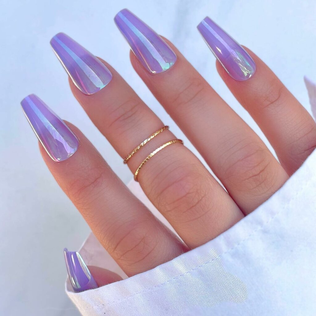 Holographic Purple nails