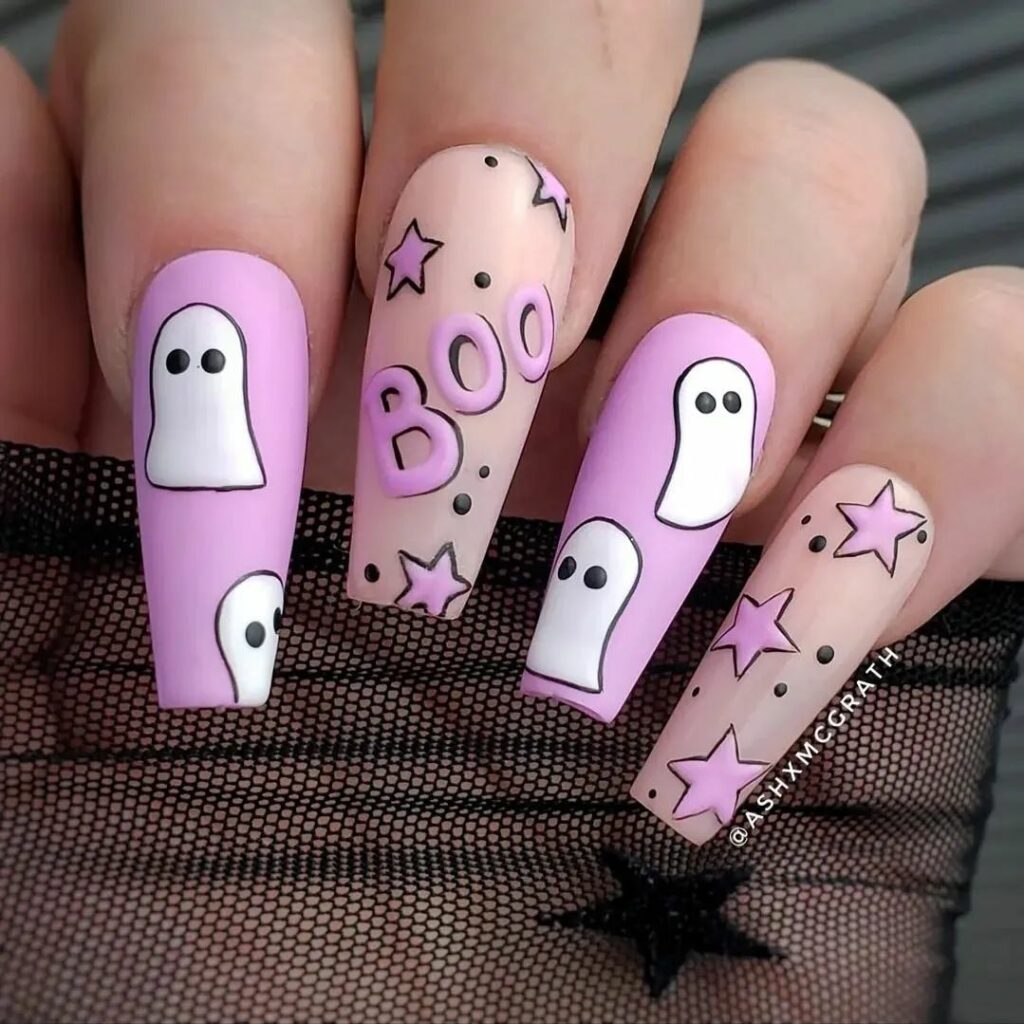 Matte Ghost Nails