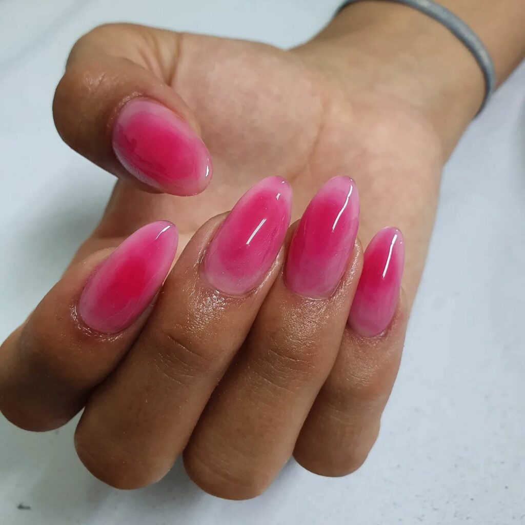 Matte blush nails