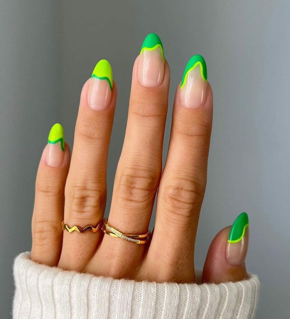 Melted Light Green Nails