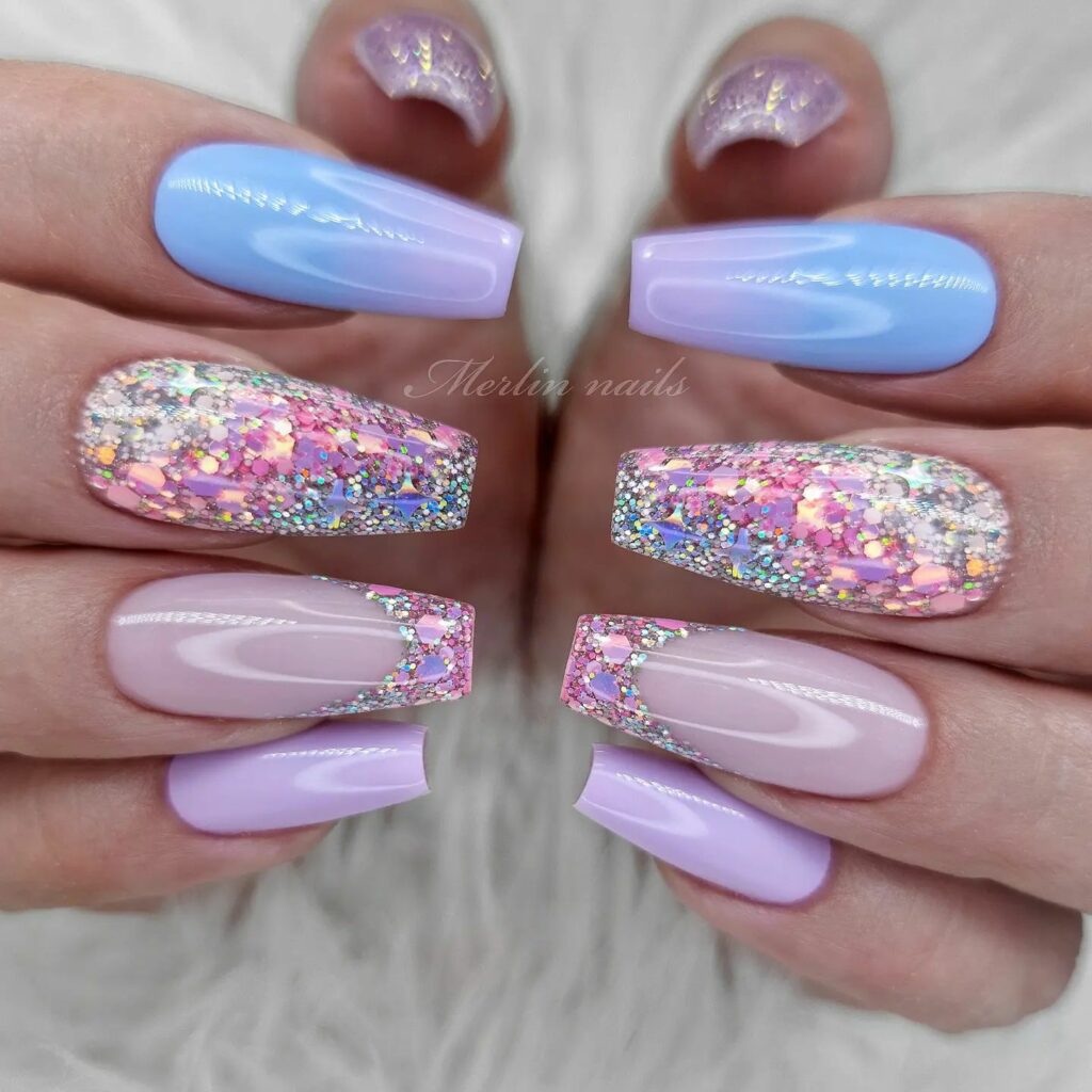 Mermaid Light Purple nails