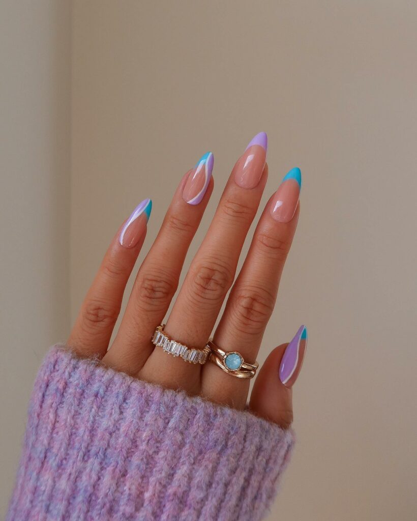 Monochrome Light Purple nails