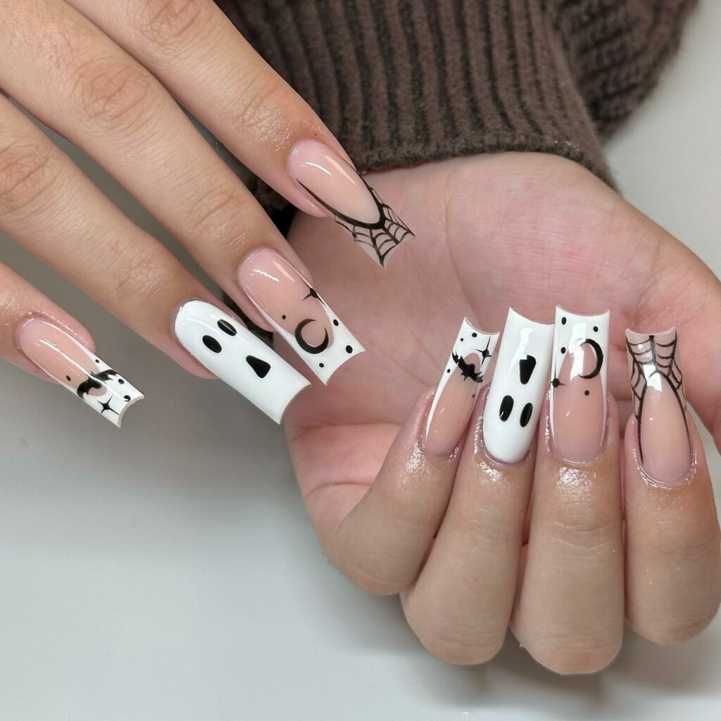 Negative Space Ghost Nails