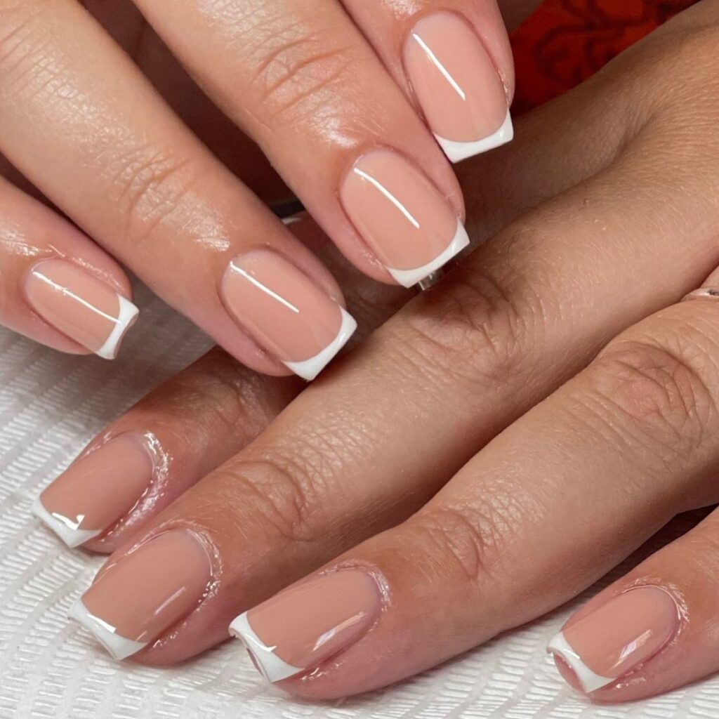 Nude Square French Nails