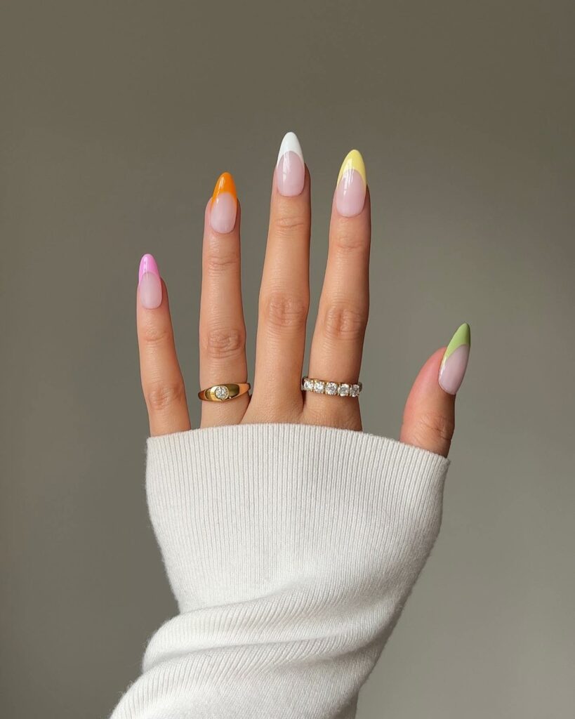 Frosty Pastel French Tip January Nails