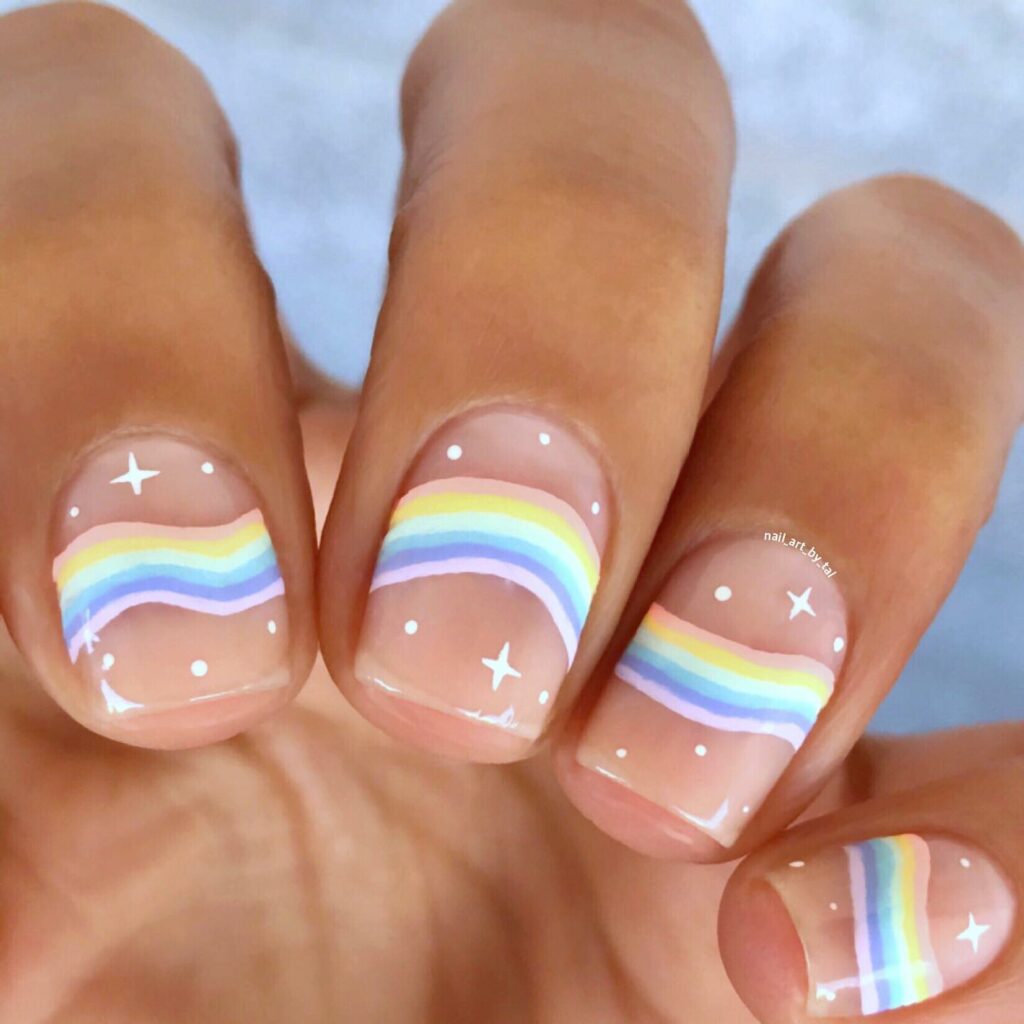 Pastel pride nails