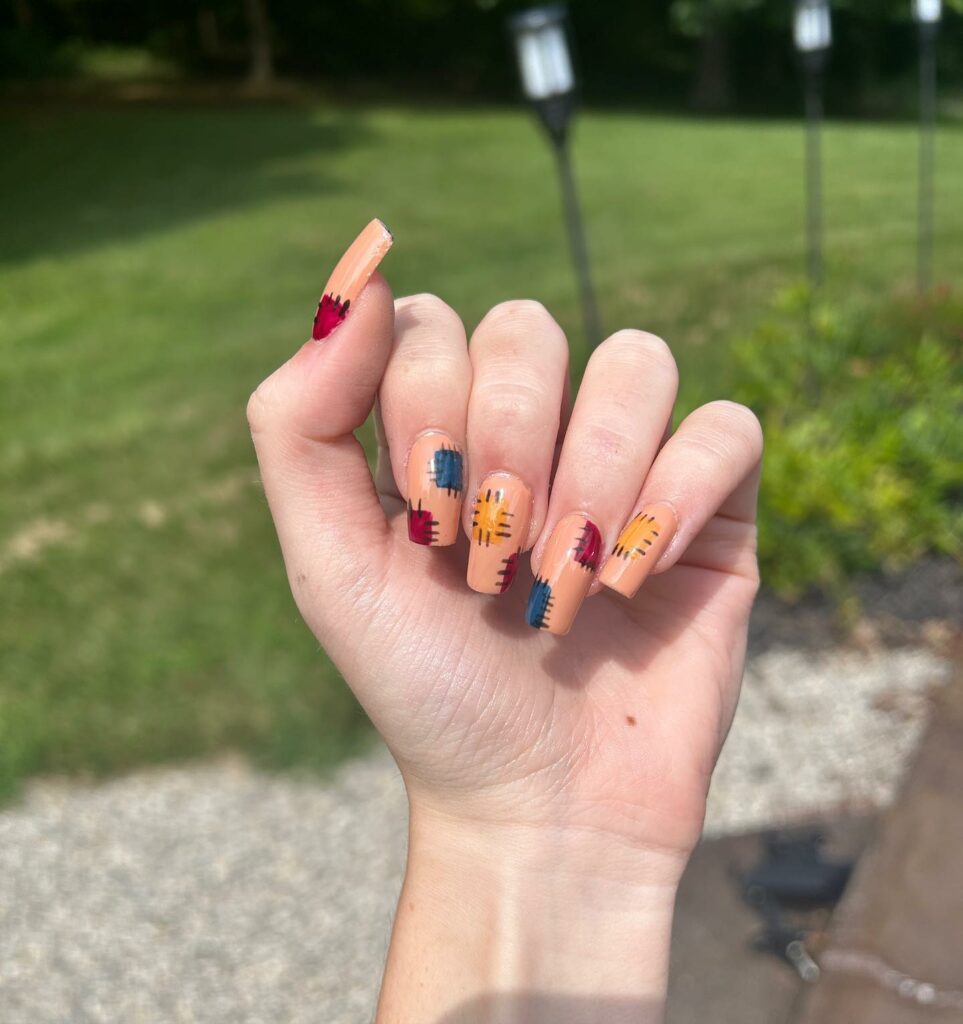 Patchwork Vacation Nails: A Quilt of Colors