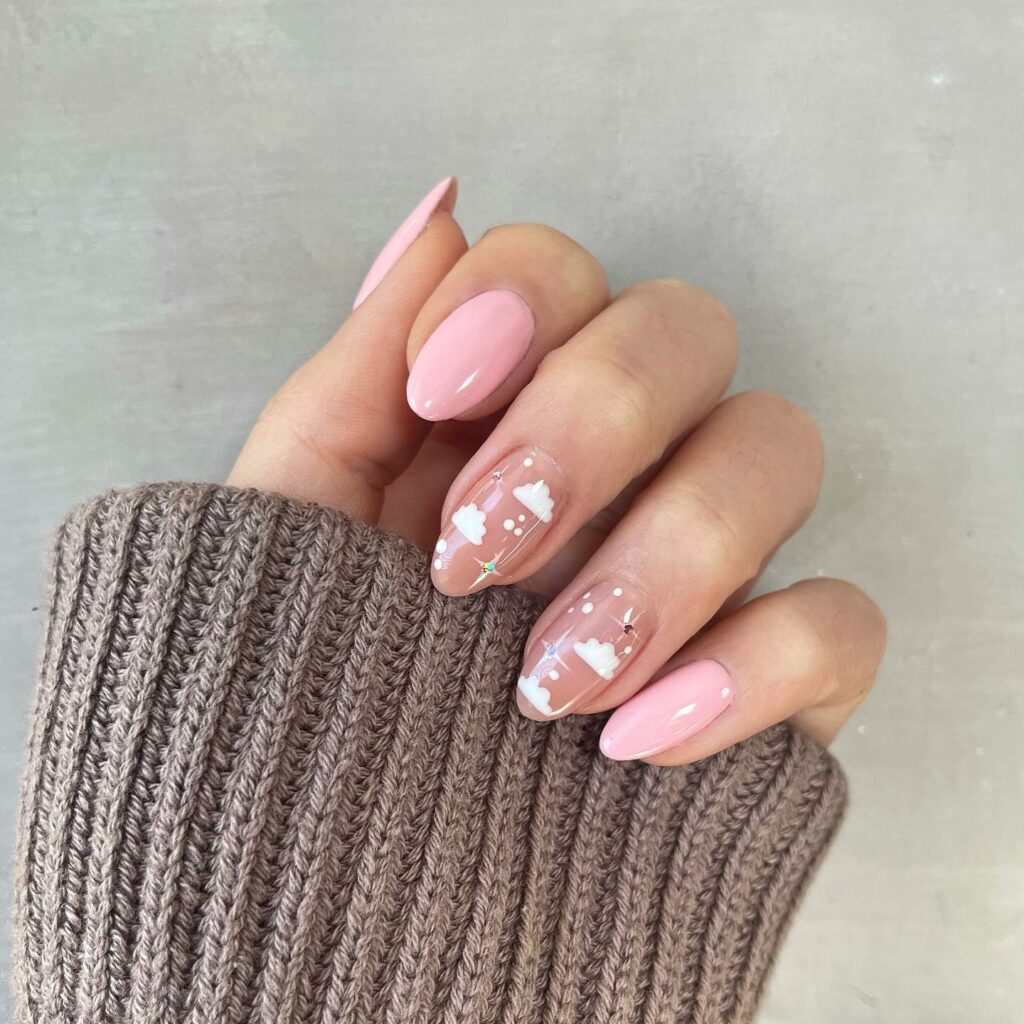 Ethereal Pink Cloud Nails
