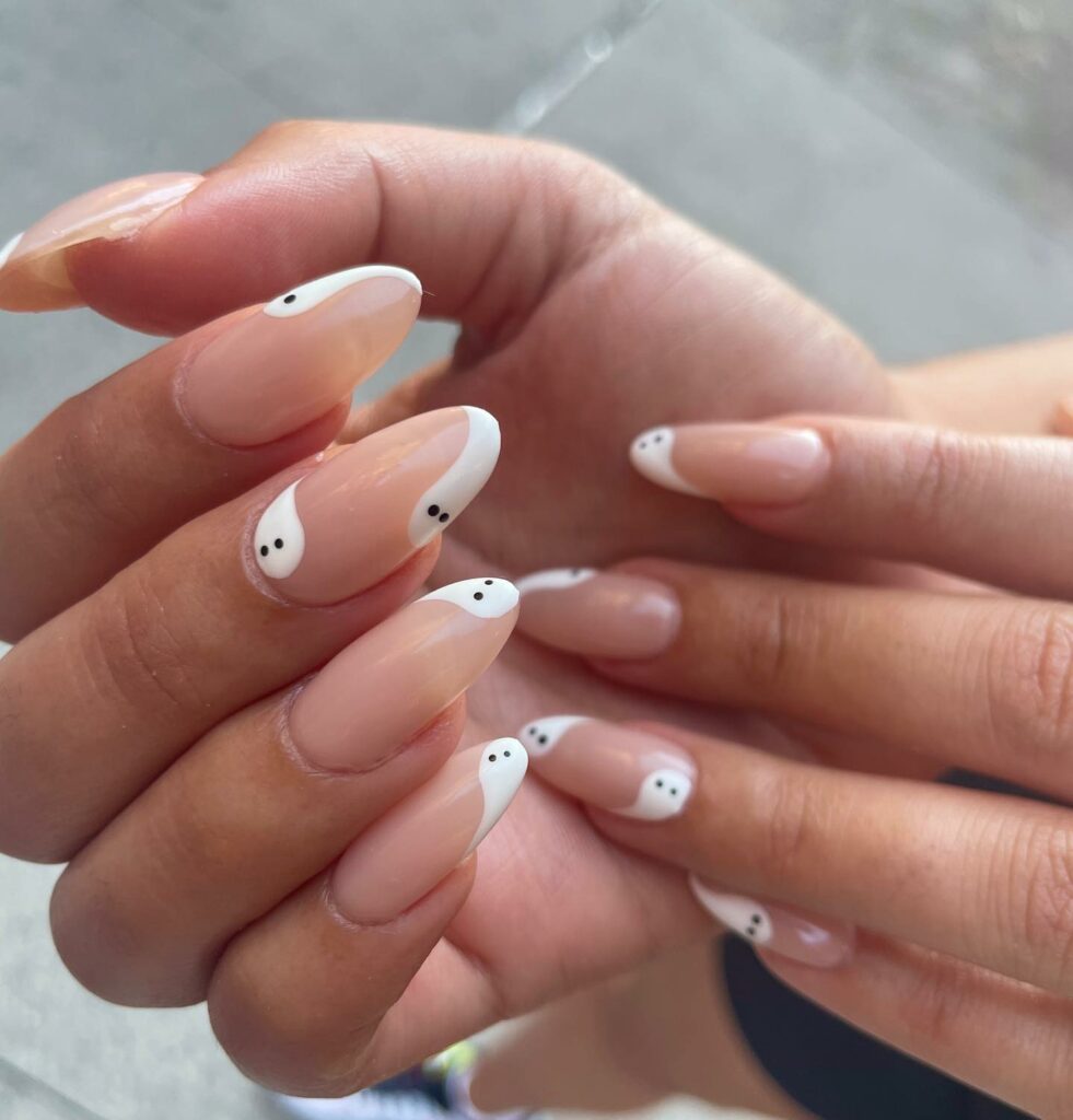 Playful French Ghost Nails