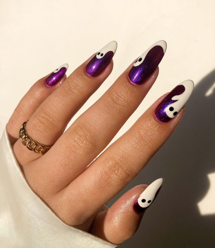 Purple Ghost Nails