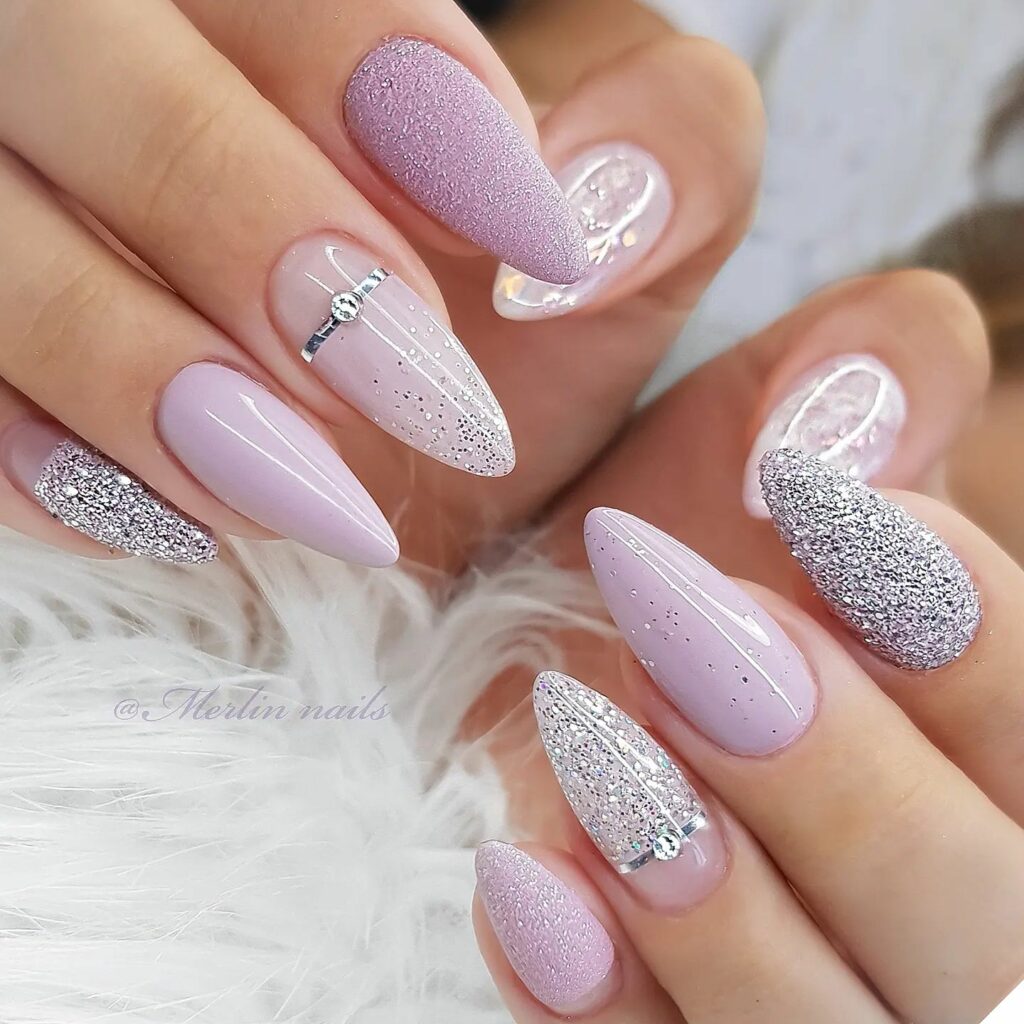 Quilted Light Purple nails