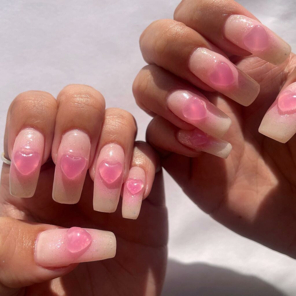 Rosy Nude pink nails