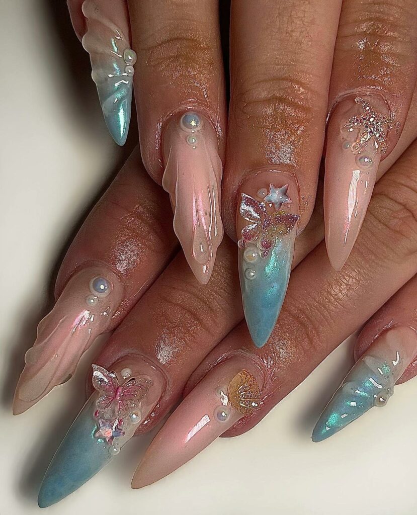 Sculpted Mermaid Nail Designs