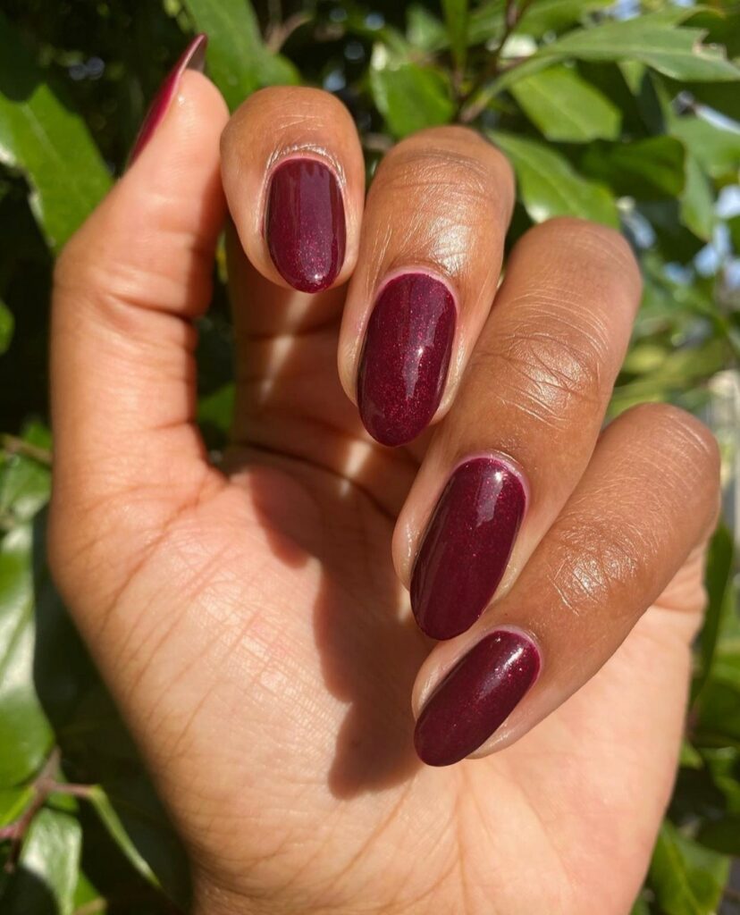Shimmering Cranberry nails
