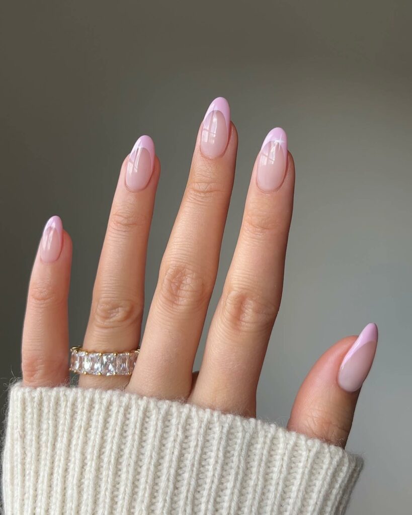 Short French Nude Pink Nails