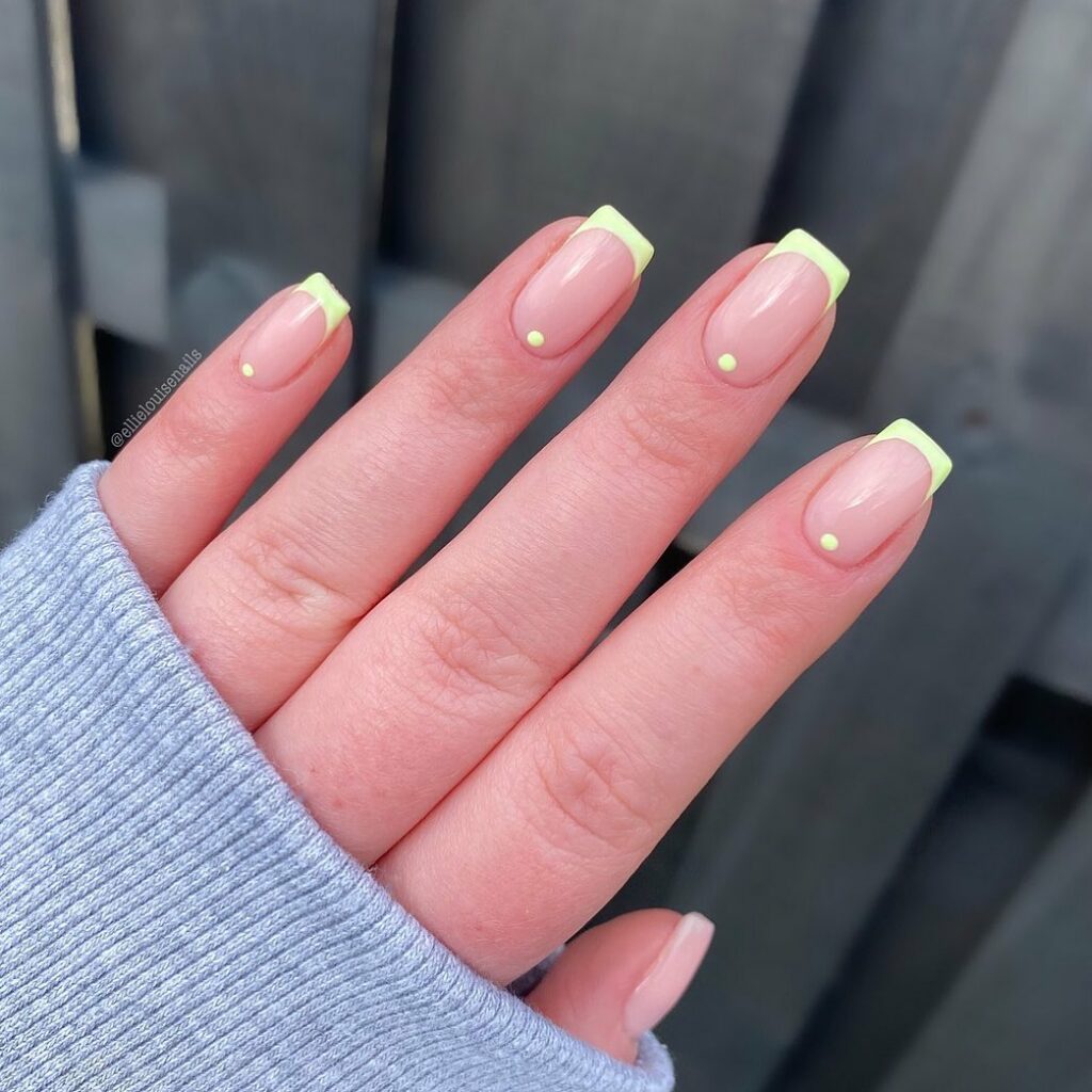Simple Neon Square French Nails