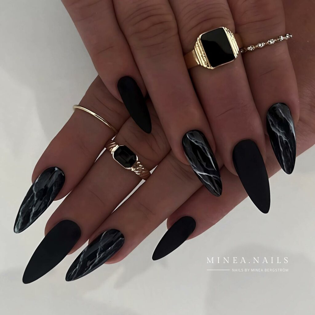 Textured Black Nails