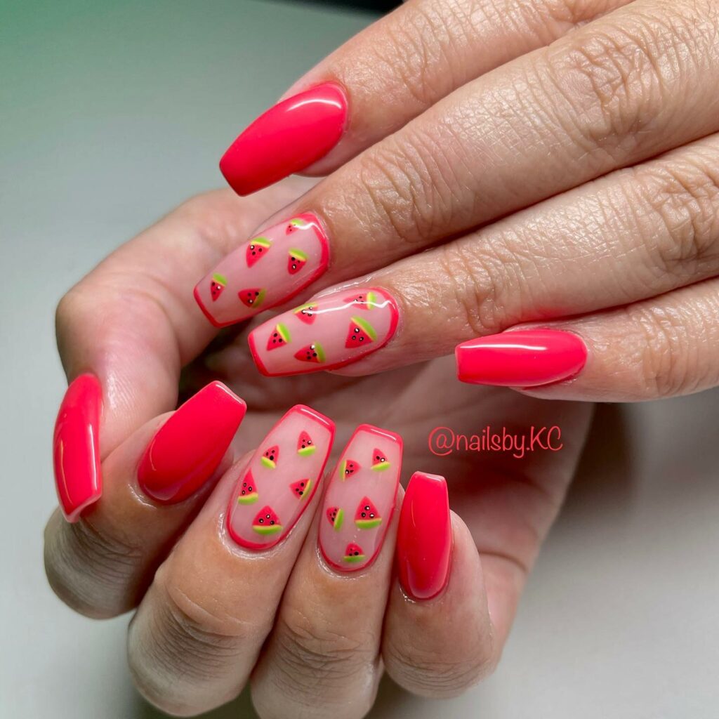 Tiny Watermelon Nails Delight
