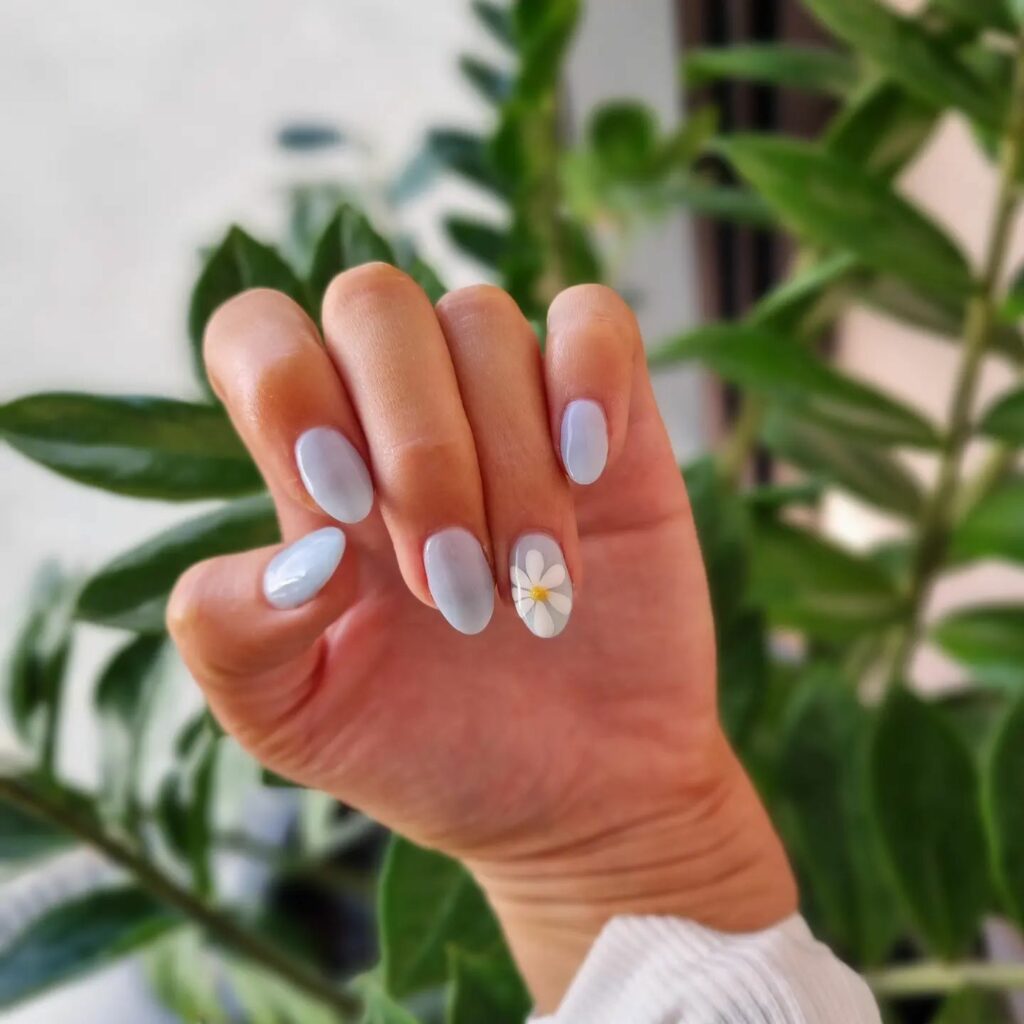 Tropical Daisy nails