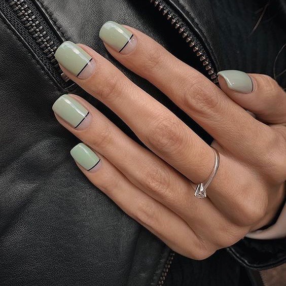 Olive Green with Understated Lines