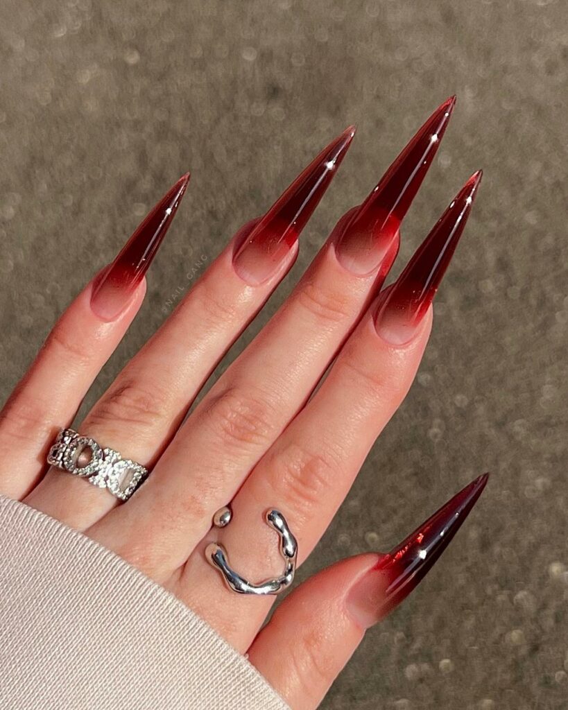 Vampire Stiletto Nails