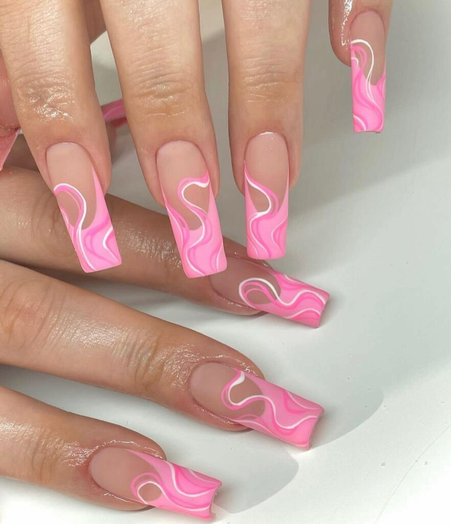 Watercolor Pink Nude Nails