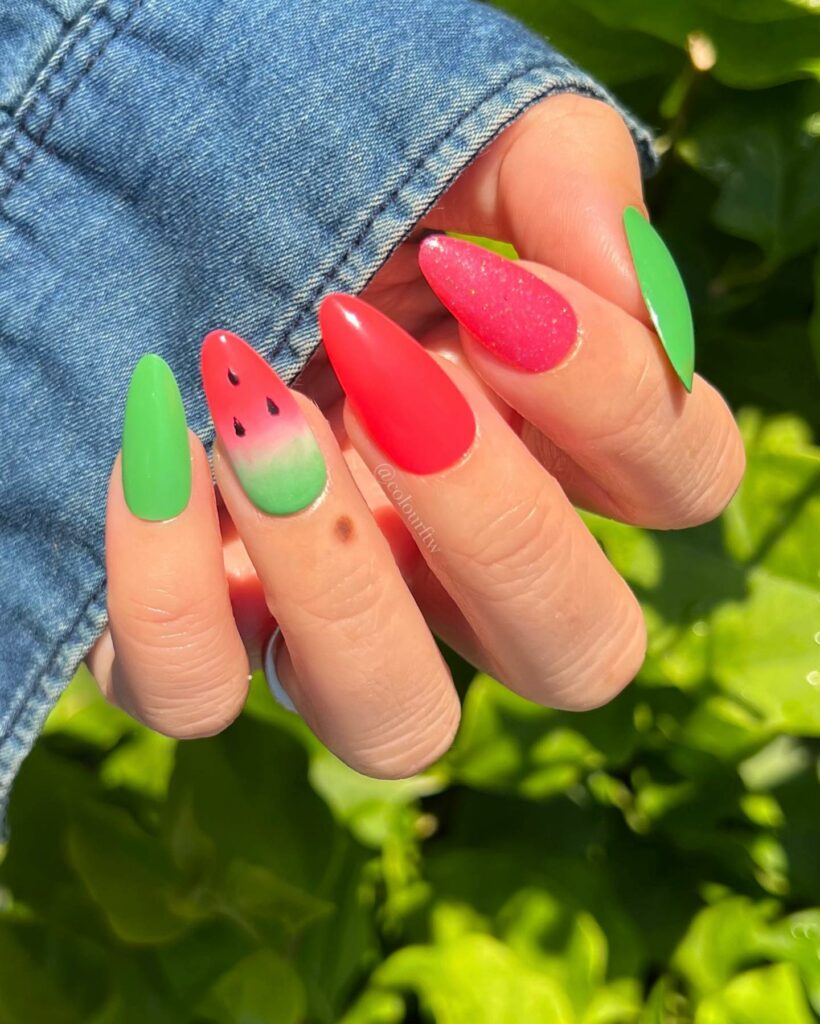 Watermelon Long Nails Extravaganza
