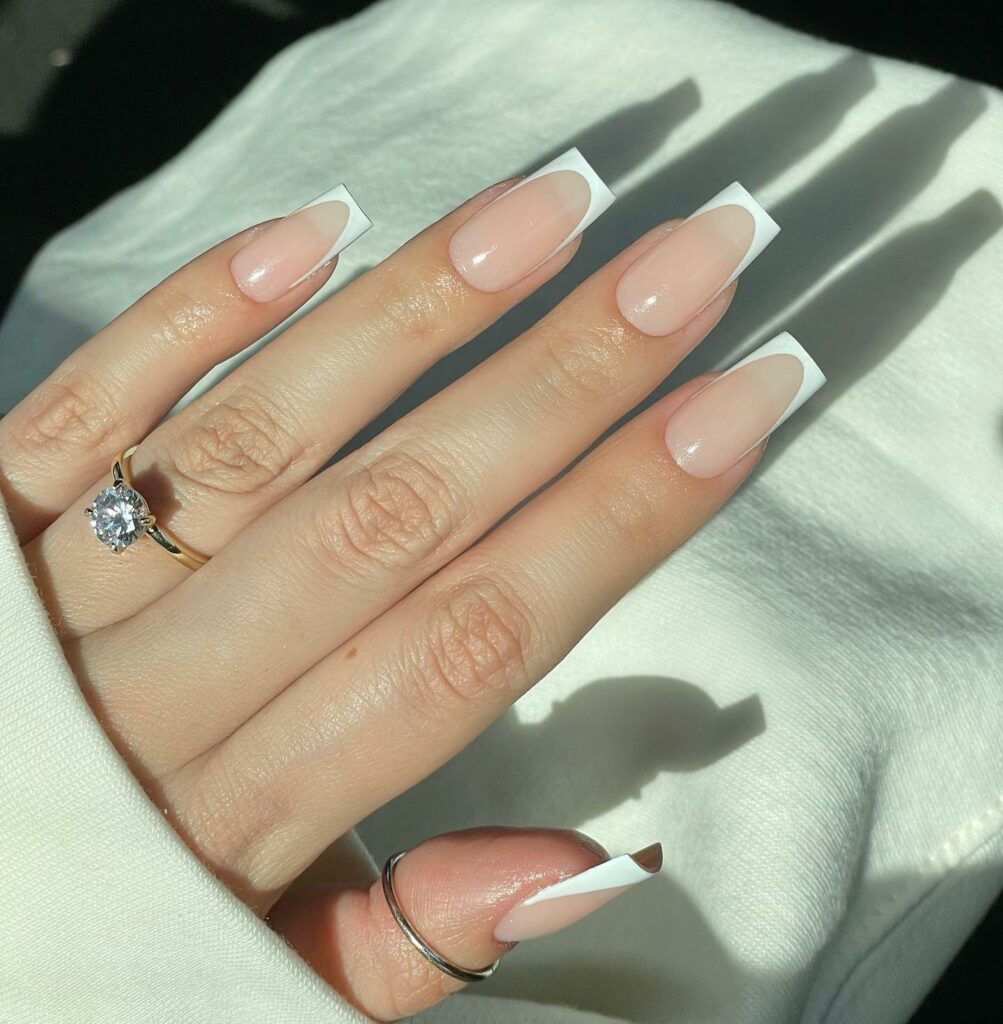 Timeless White French Tips in Preppy Nails
