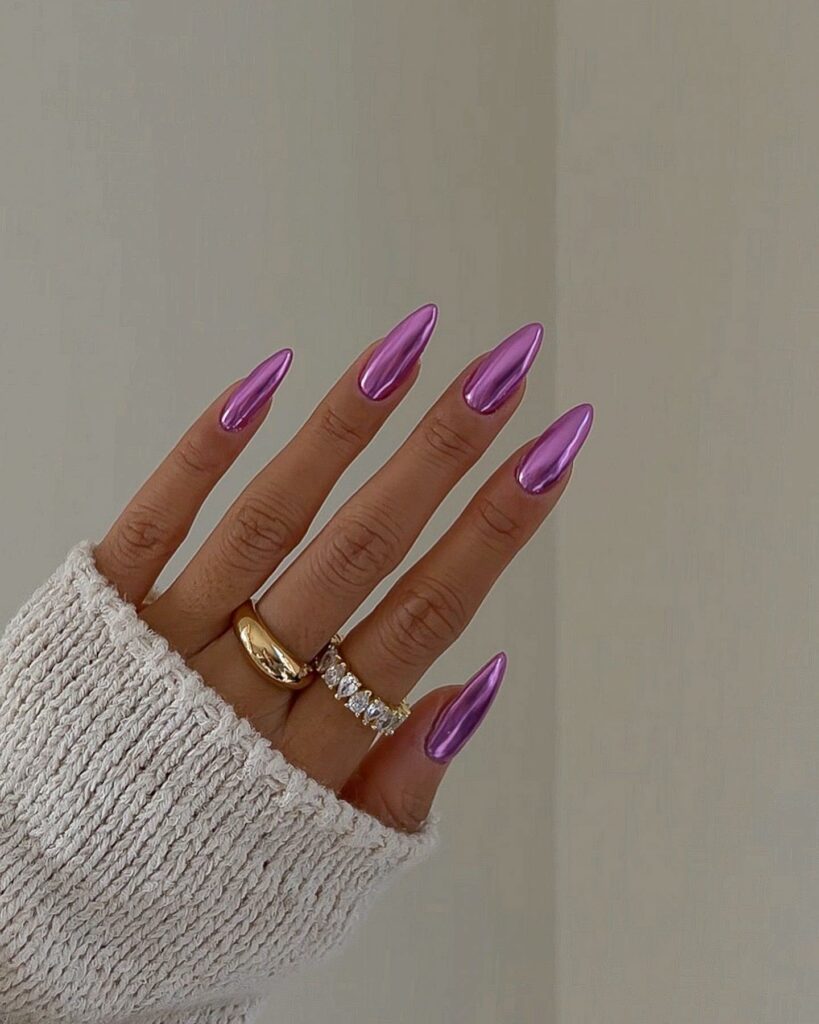 chrome Light Purple nails