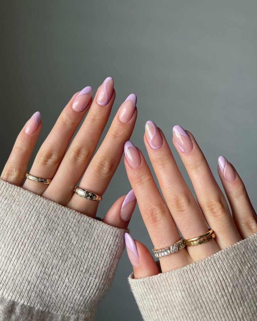 heart Light Purple nails