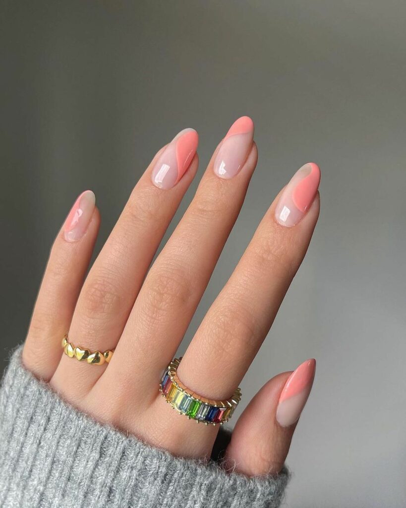 negative space rose gold nail