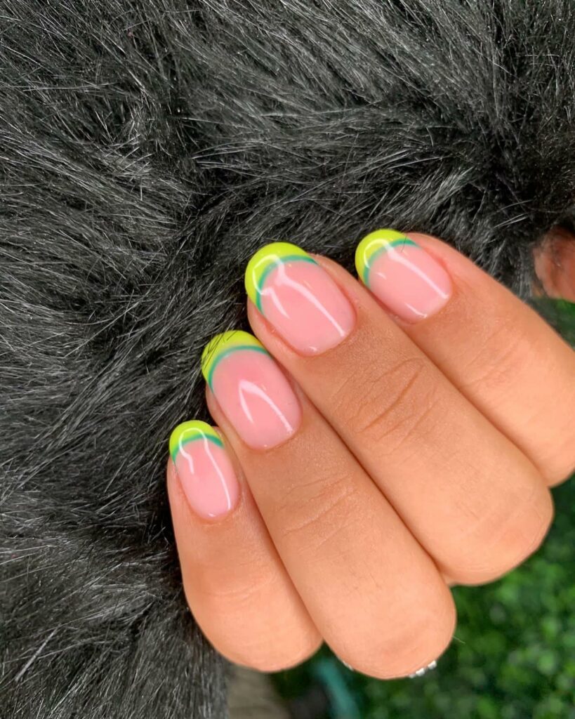 Comprehensive French Light Green Nails