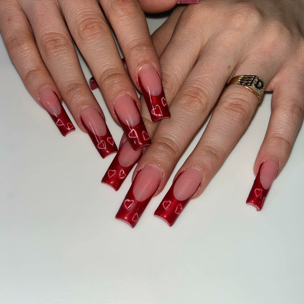 red acrylic nails