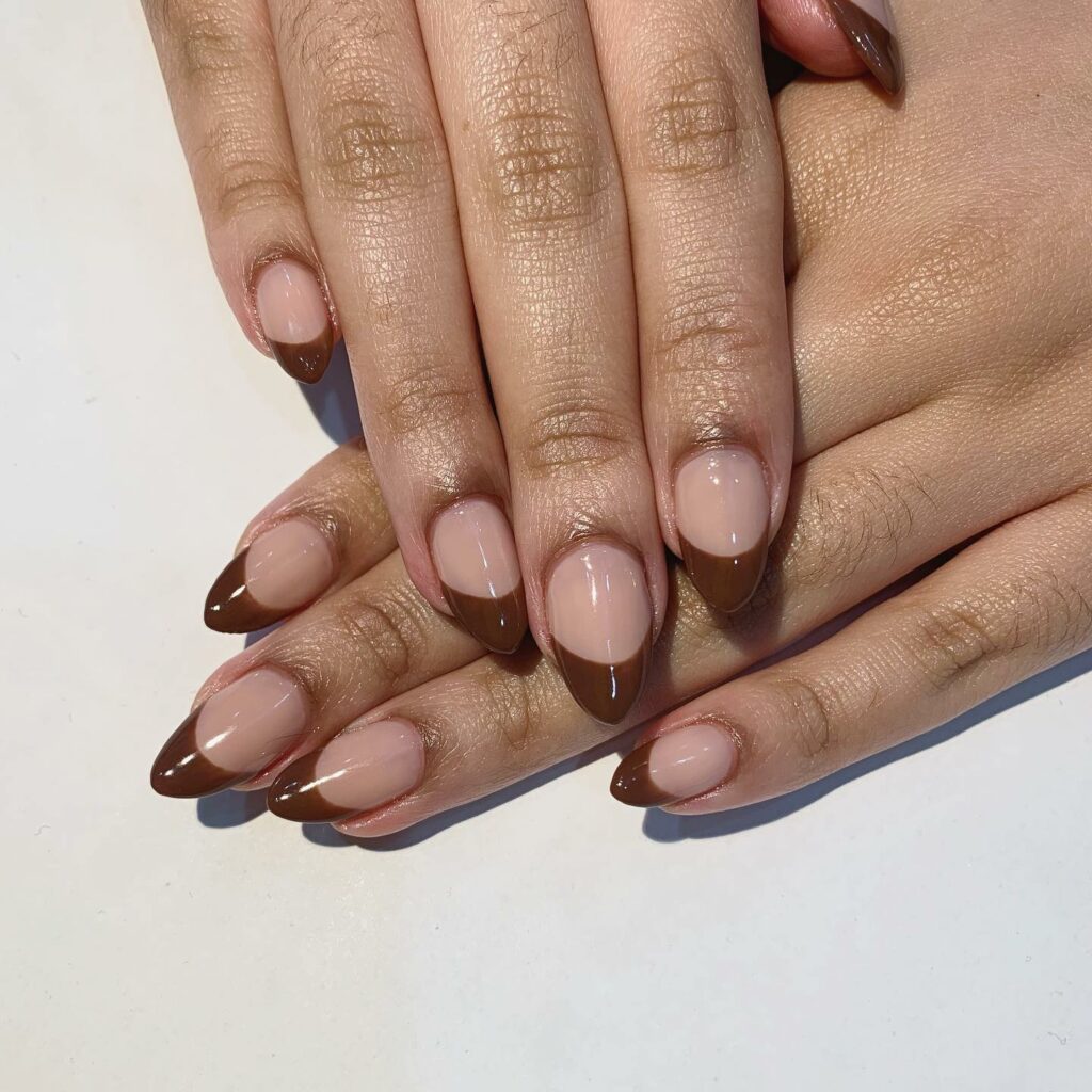 Classic Brown French Tips Nail