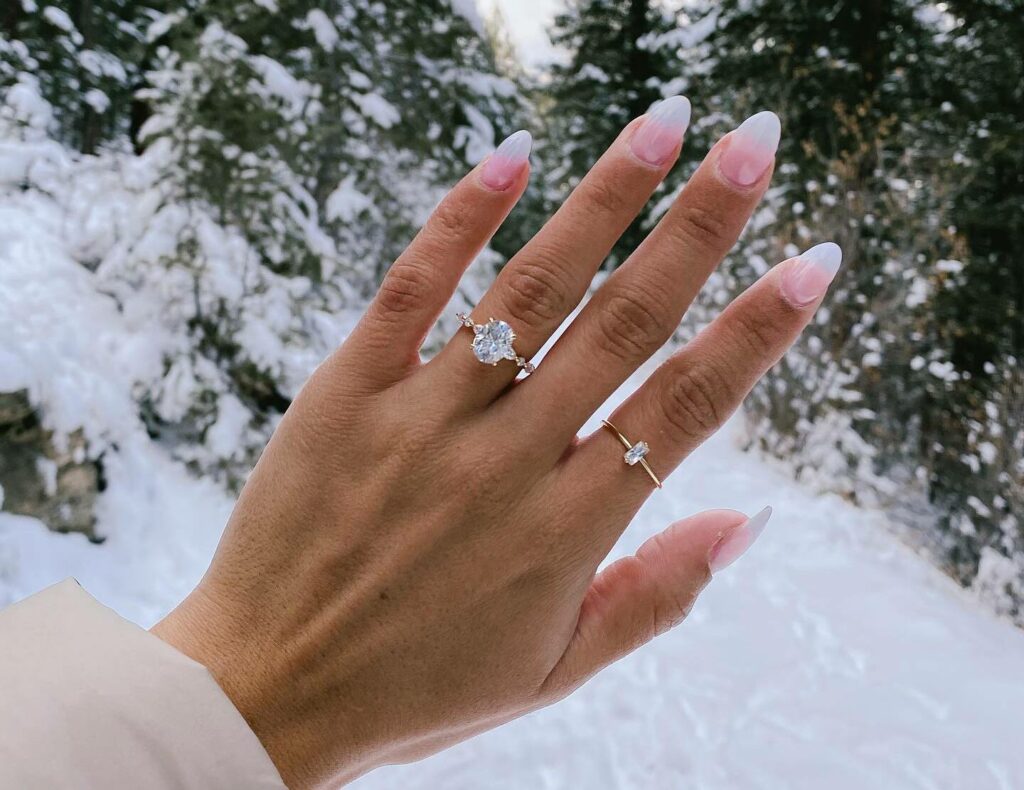 White Ombre Engagement Nail