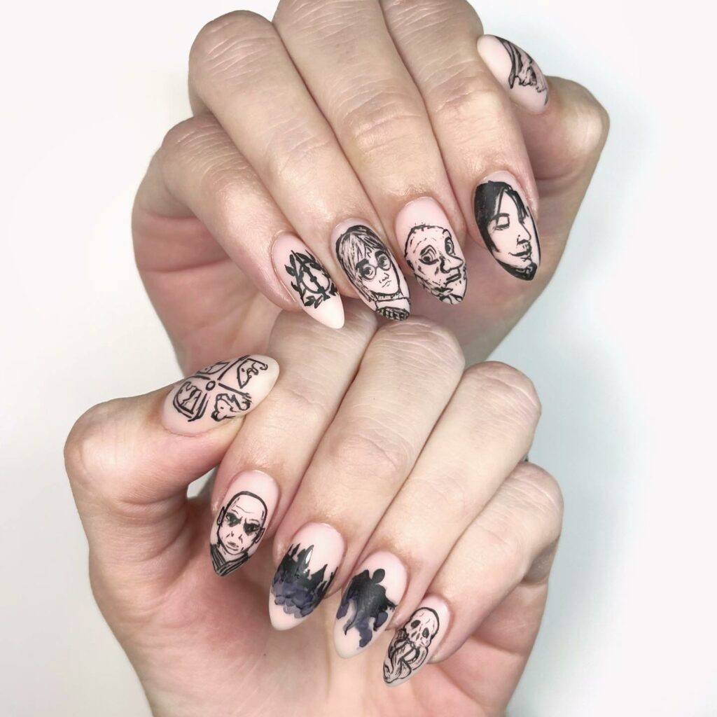 Harry Potter Characters Nails Design
