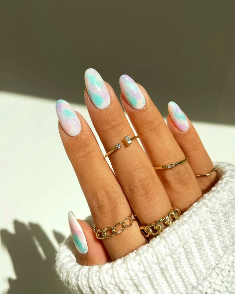Cotton Candy Almond Nails