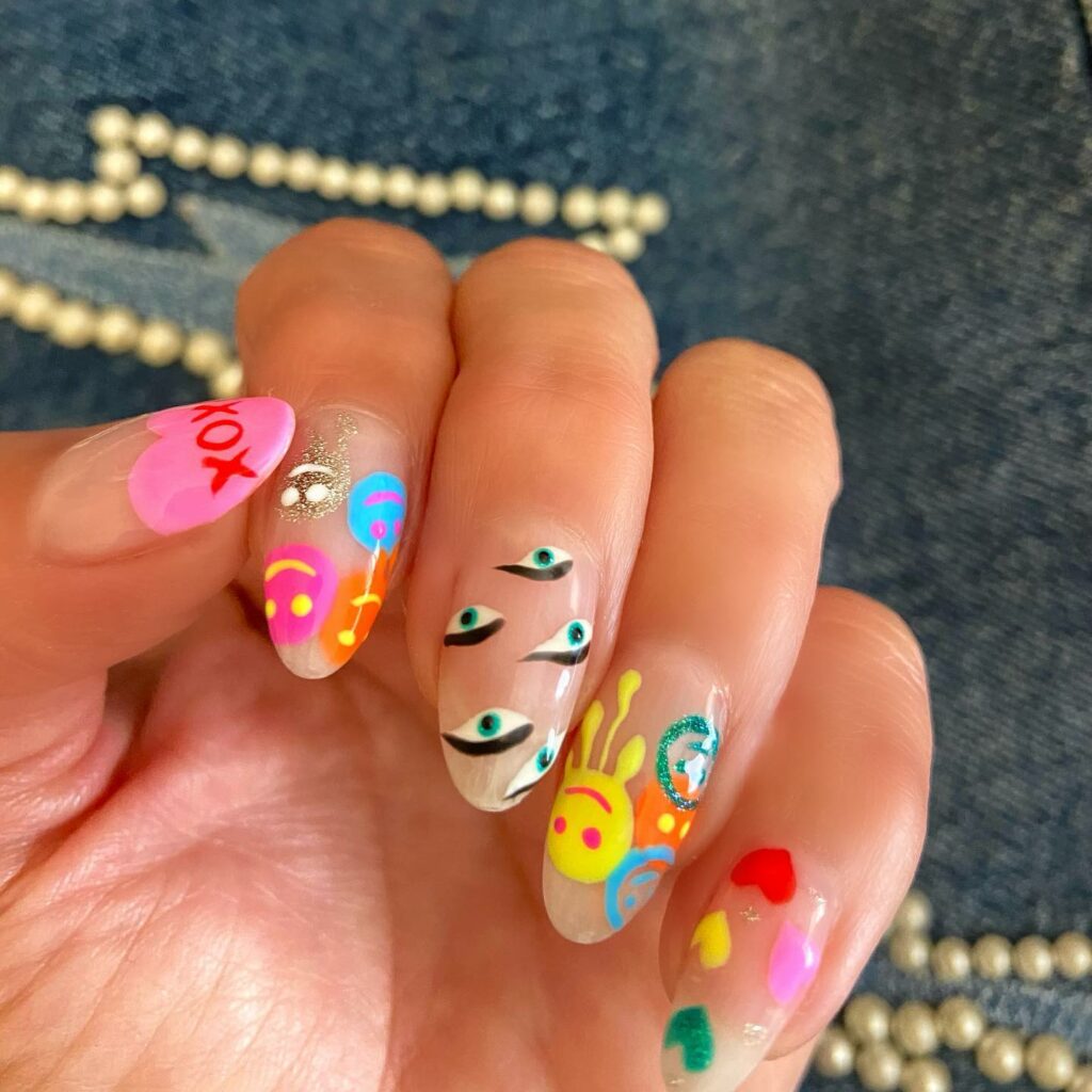 Colorful Print Nails