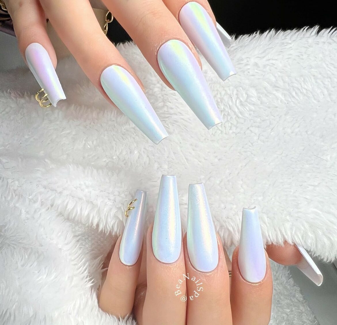 50 Latest White Coffin Nail Designs To Try In 2024!