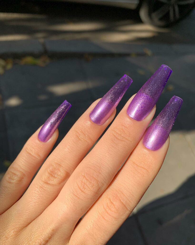 Acrylic Purple Coffin Nail