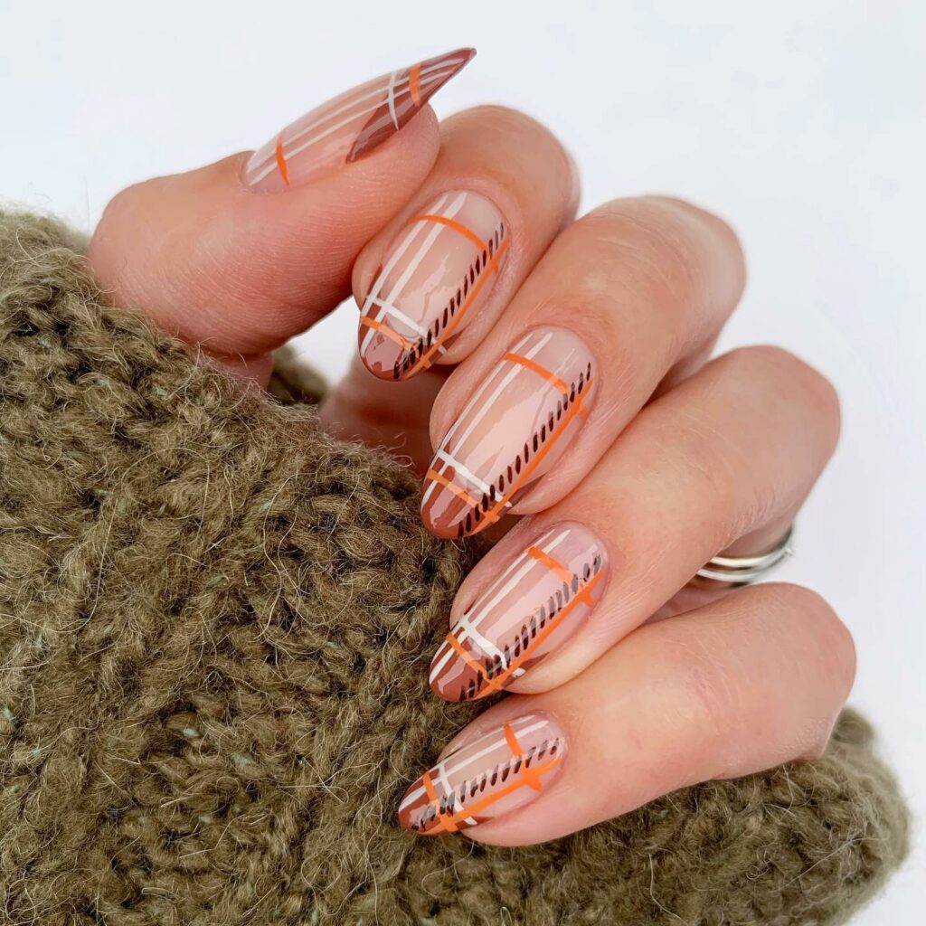 Thin Line Plaid Nails