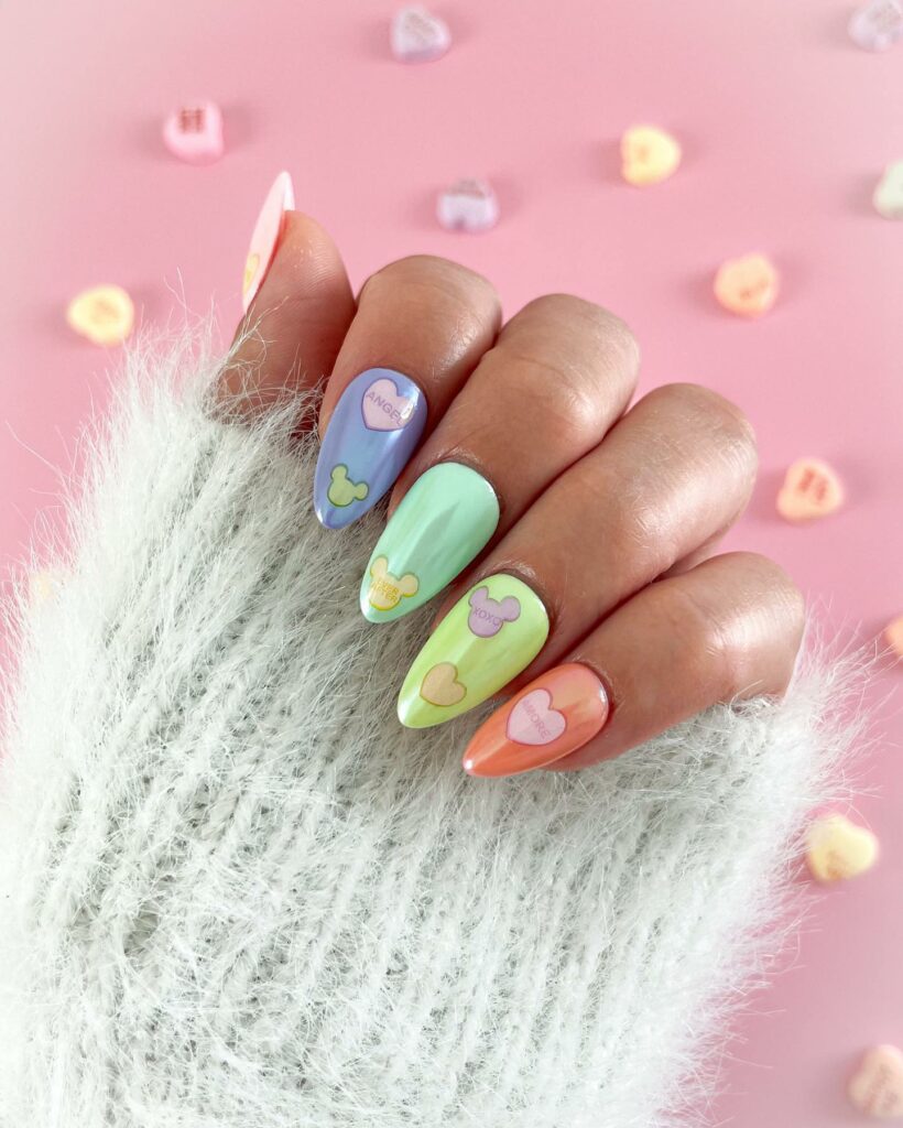 Pastel Colors February Nails 