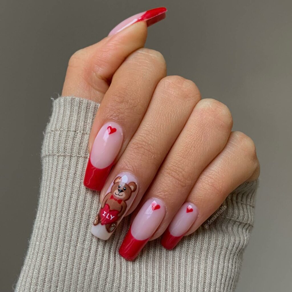 February Nails With Stuff Toy Design